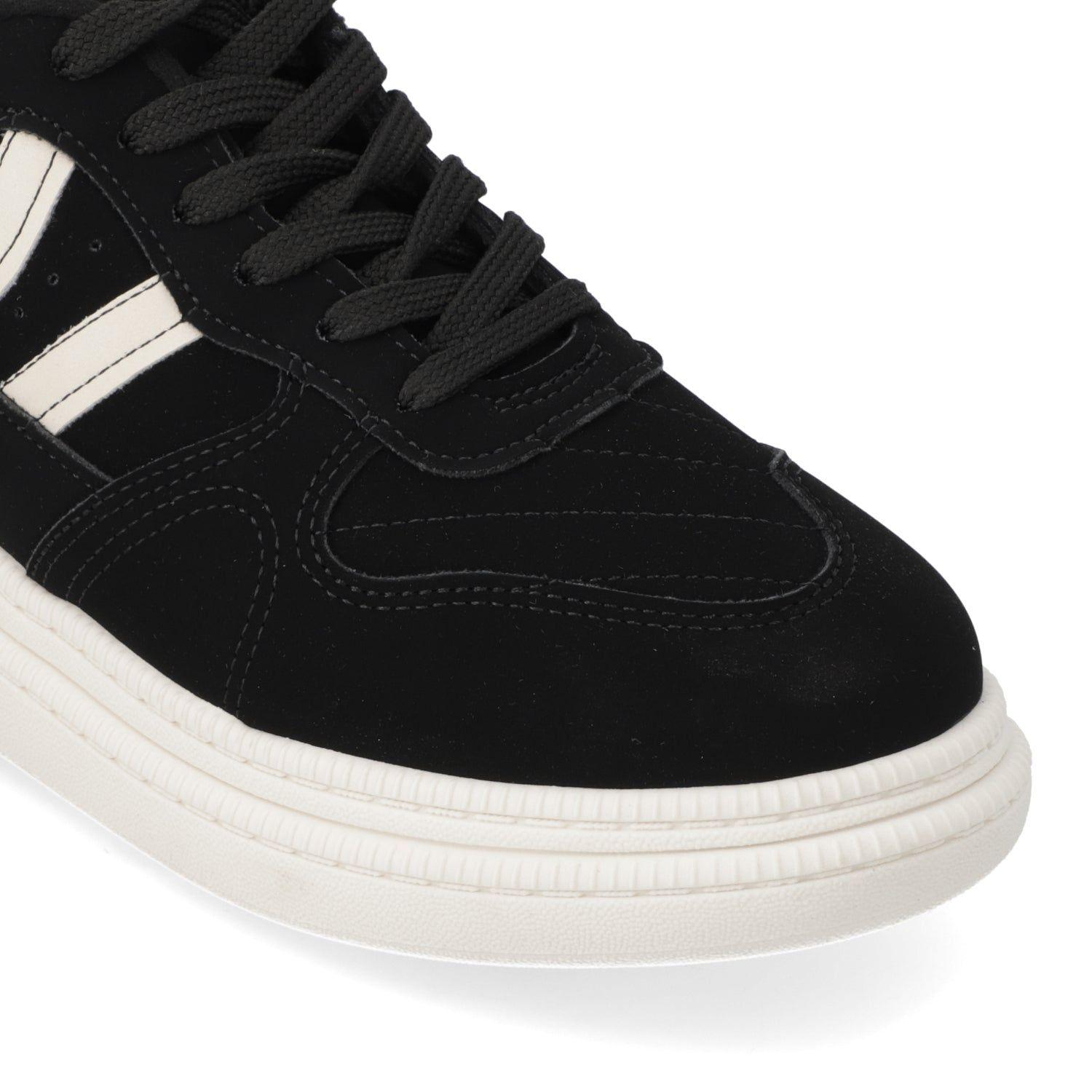 Zapatilla Mujer Moleca Negra con Detalles Blancos-4