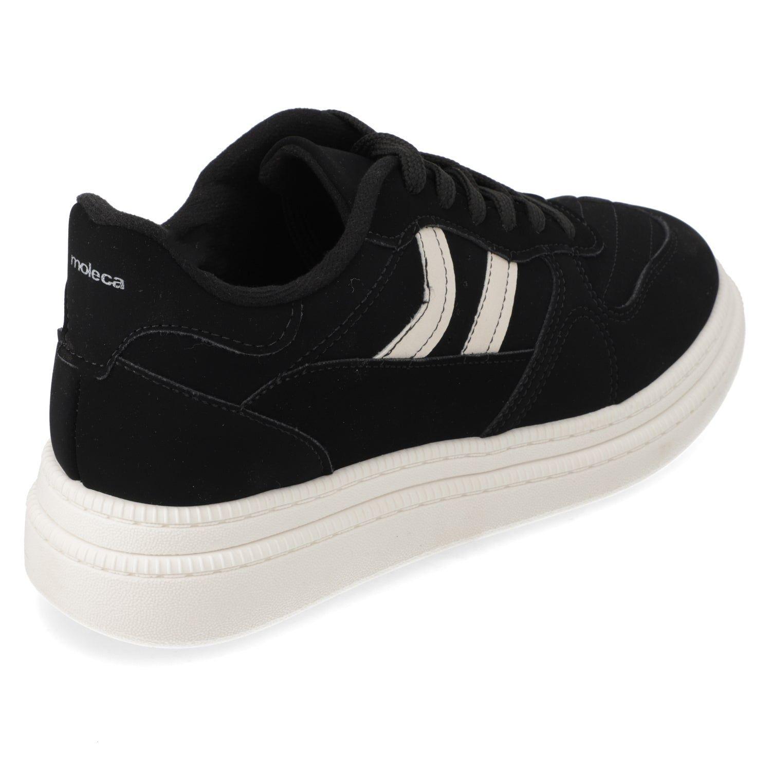 Zapatilla Mujer Moleca Negra con Detalles Blancos-5