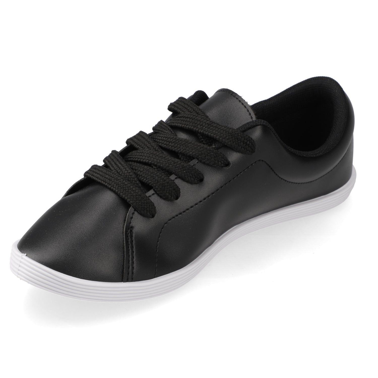 Zapatilla Mujer Beira Rio Negra con Suela Blanca y Cordones-2