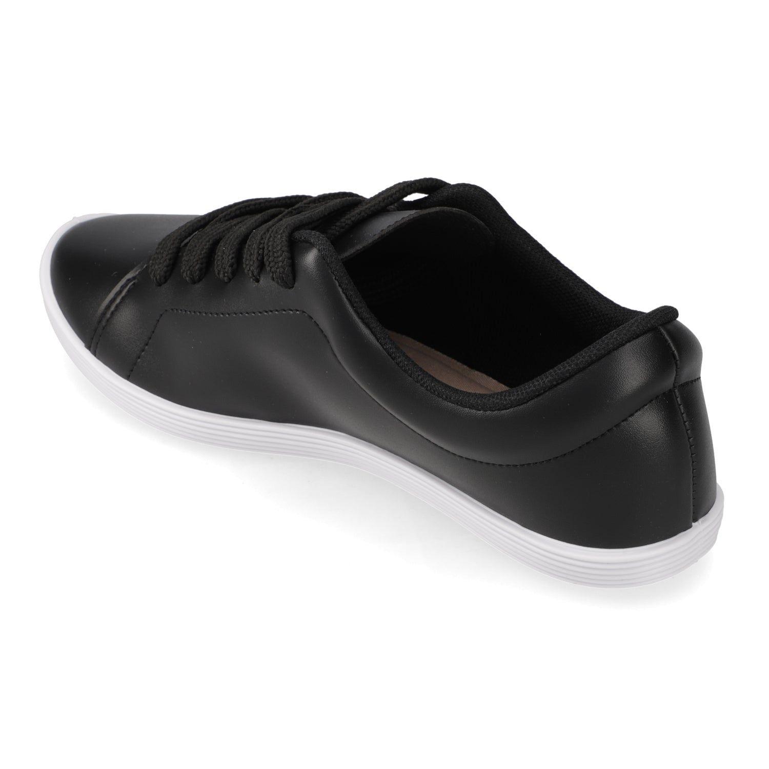 Zapatilla Mujer Beira Rio Negra con Suela Blanca y Cordones-3