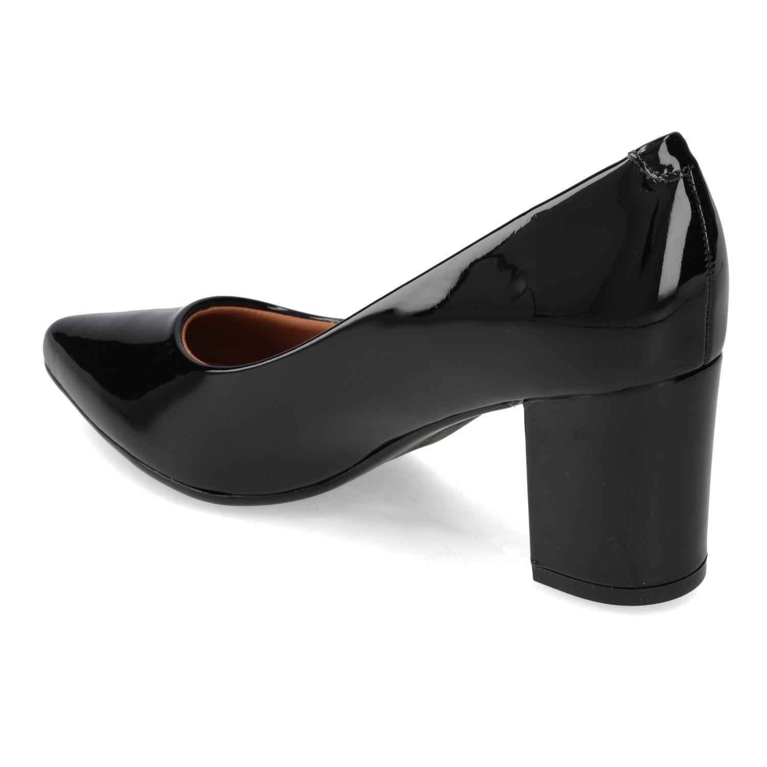 Zapato Taco Vizzano Negro Taco 10 Cm Efecto Cuero  Negro Verniz Premium-3