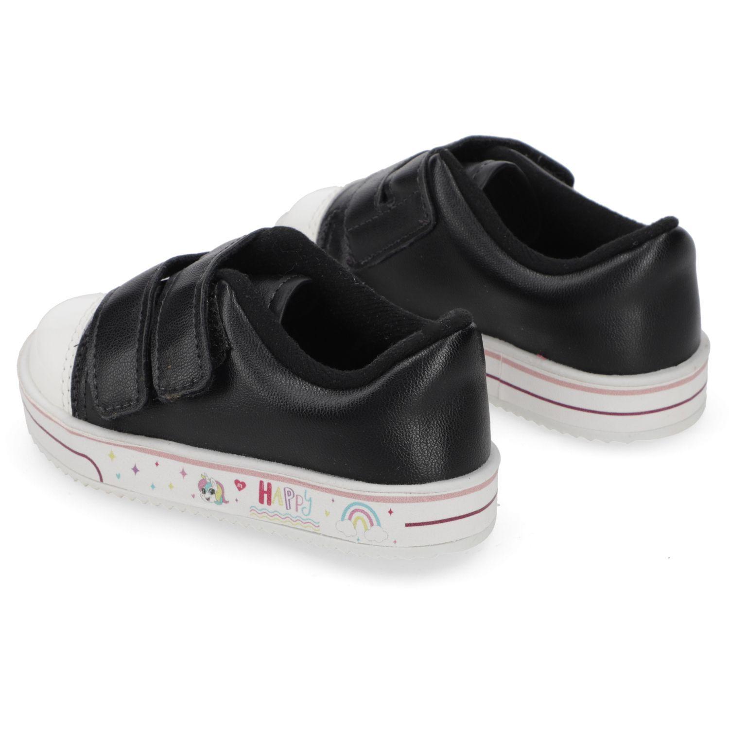 Zapatilla Urbana Niña Negra con Velcro Molekinha-3