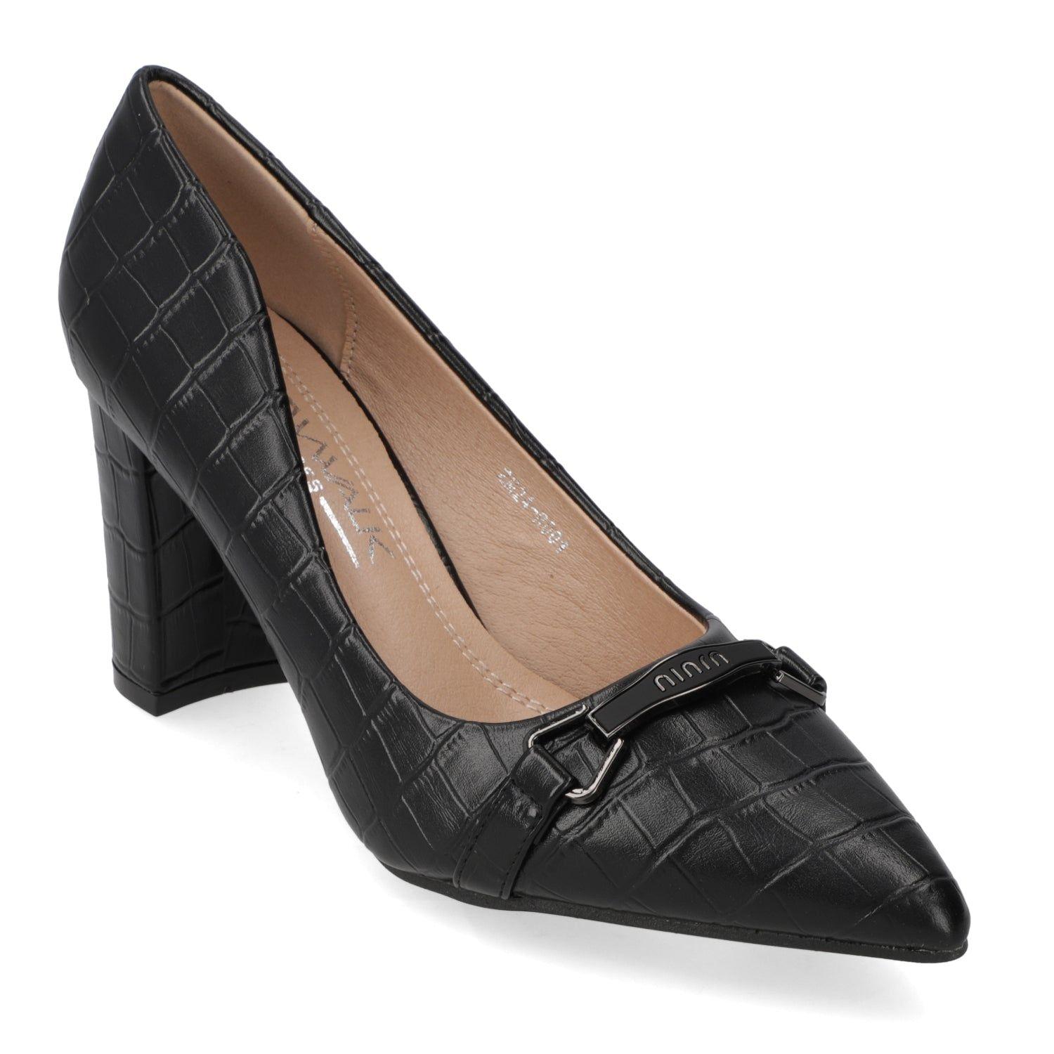 Zapato Taco Ancho Negro Texturizado-0