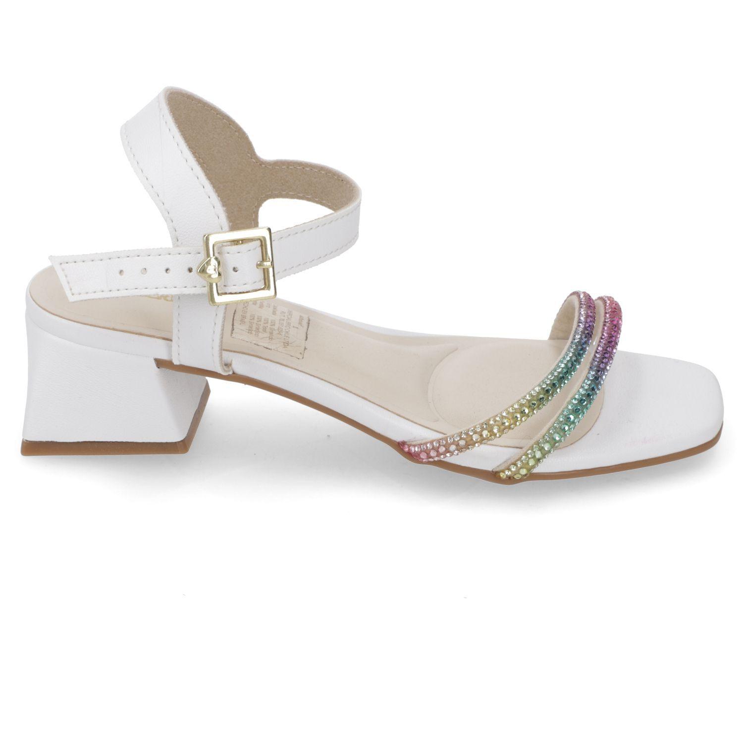 Sandalia Niña Taco Bajo con Brillos Multicolor Molekinha-1