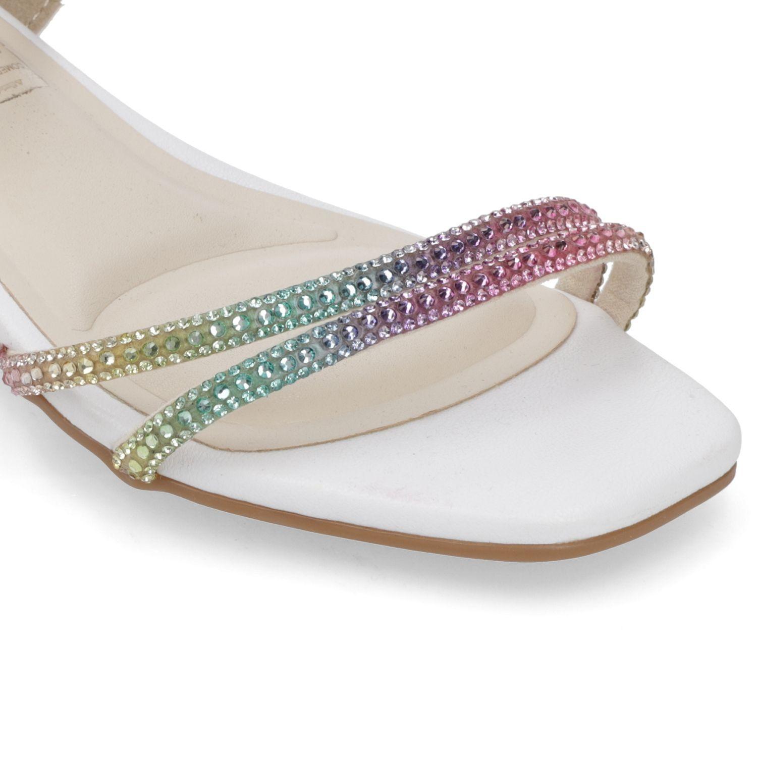 Sandalia Niña Taco Bajo con Brillos Multicolor Molekinha-5