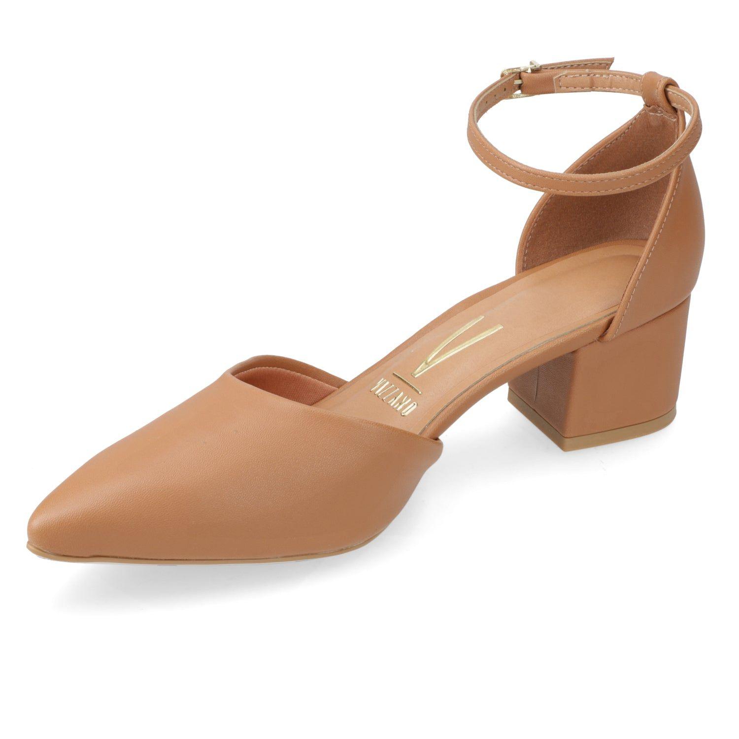 Zapato Taco Ancho Vizzano Camel-3