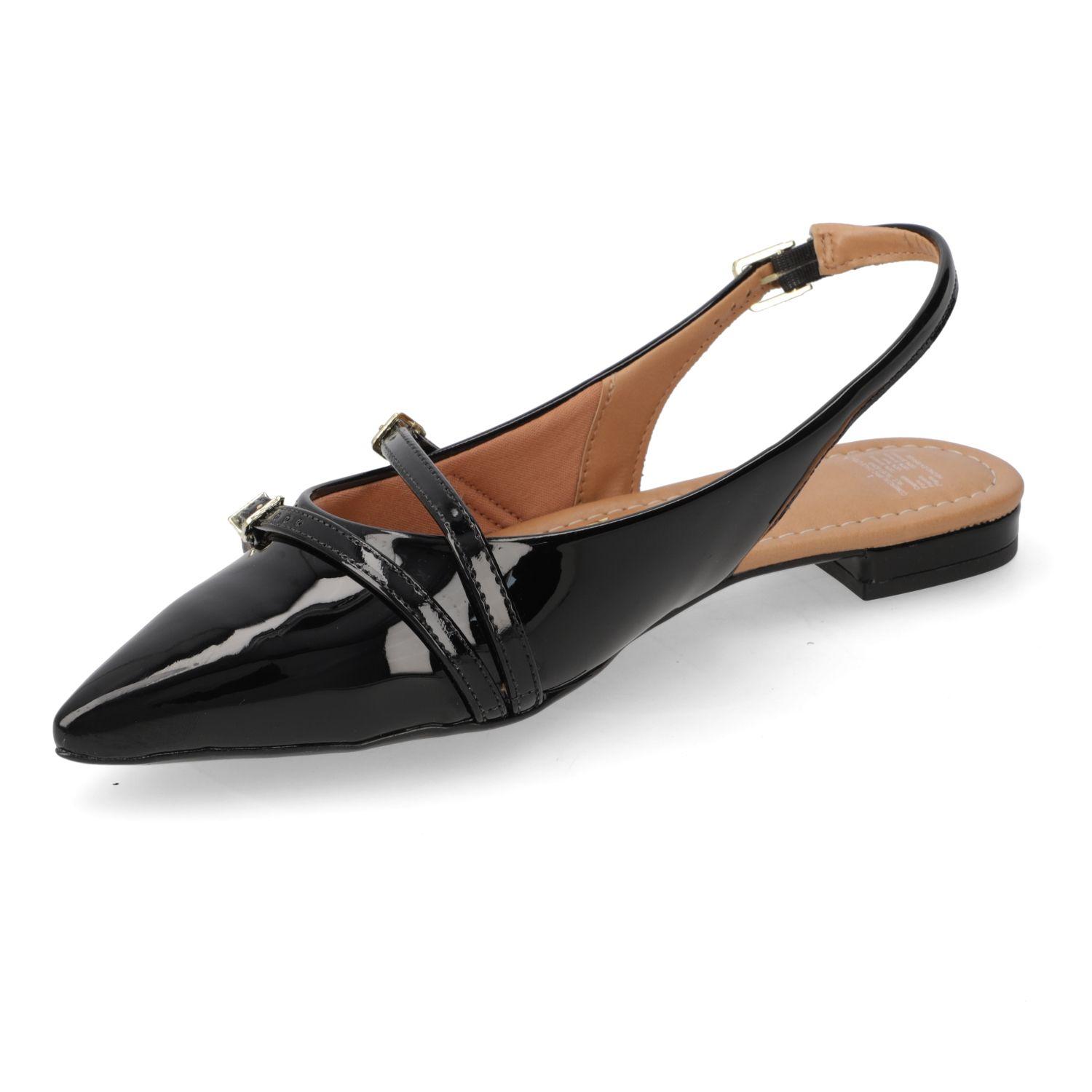 Ballerina Vizzano Negro Efecto Cuero  Negro Verniz Premium-2