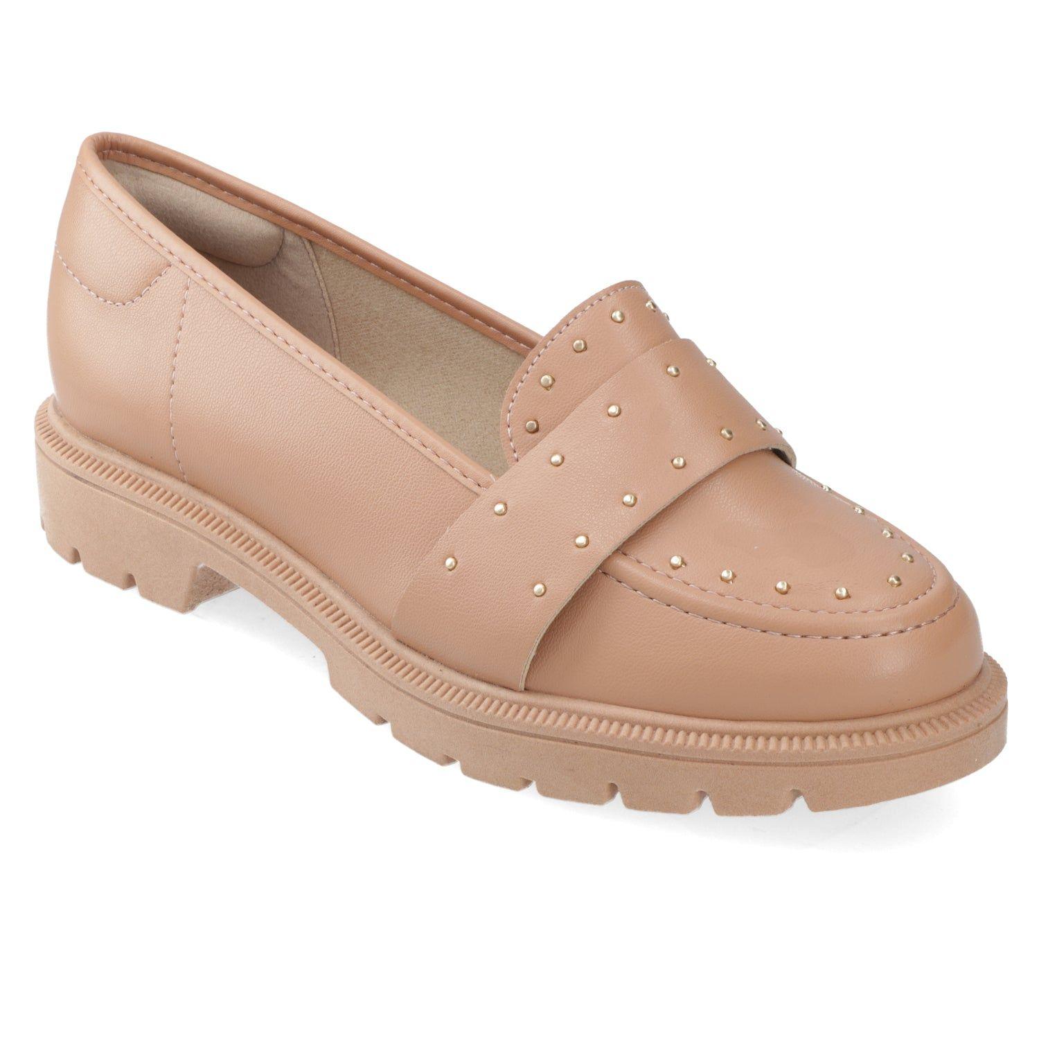 Mocasines Nude Con Tachas Beira Rio-0