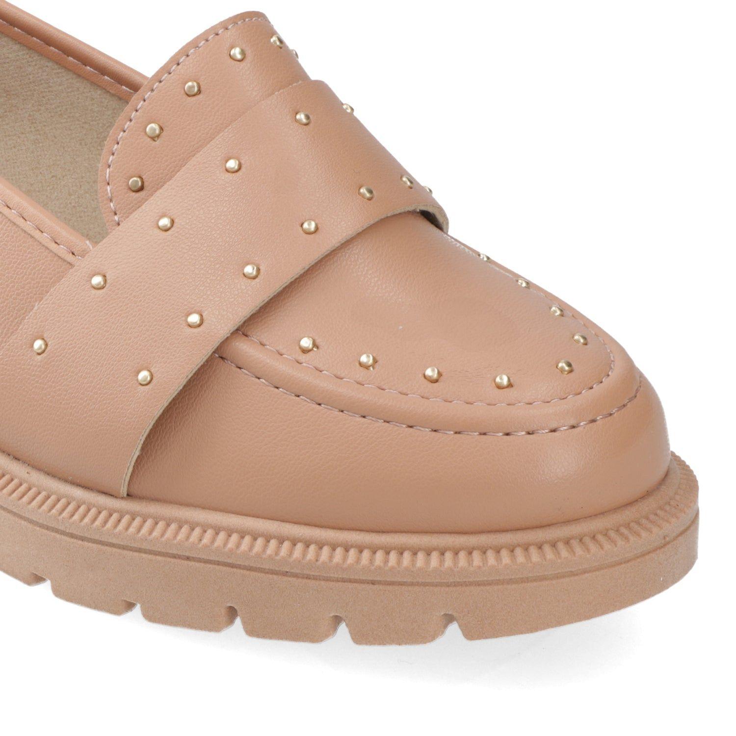 Mocasines Nude Con Tachas Beira Rio-5