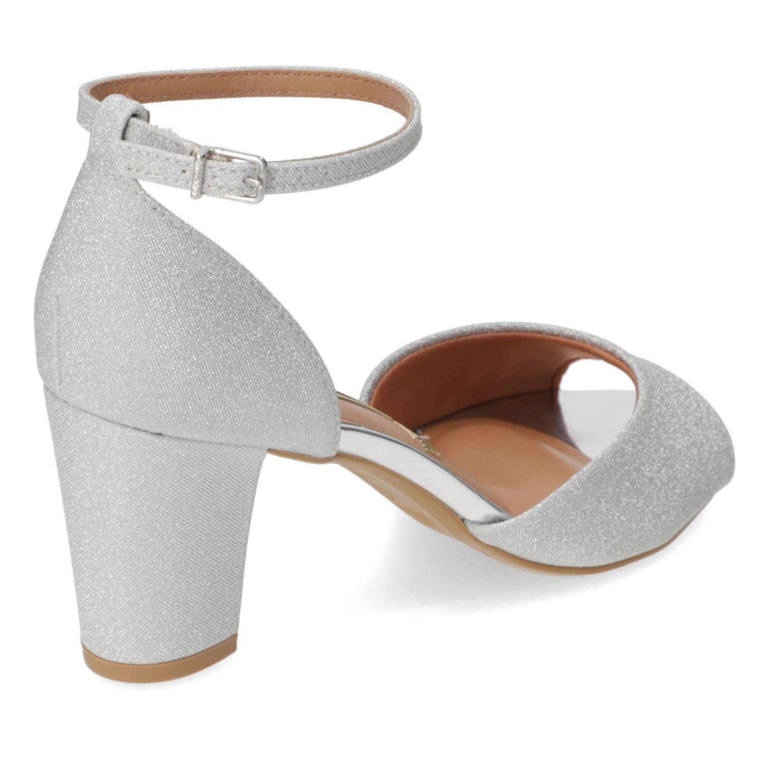 Sandalia Taco Vizzano Plateado Metalico 13717-3