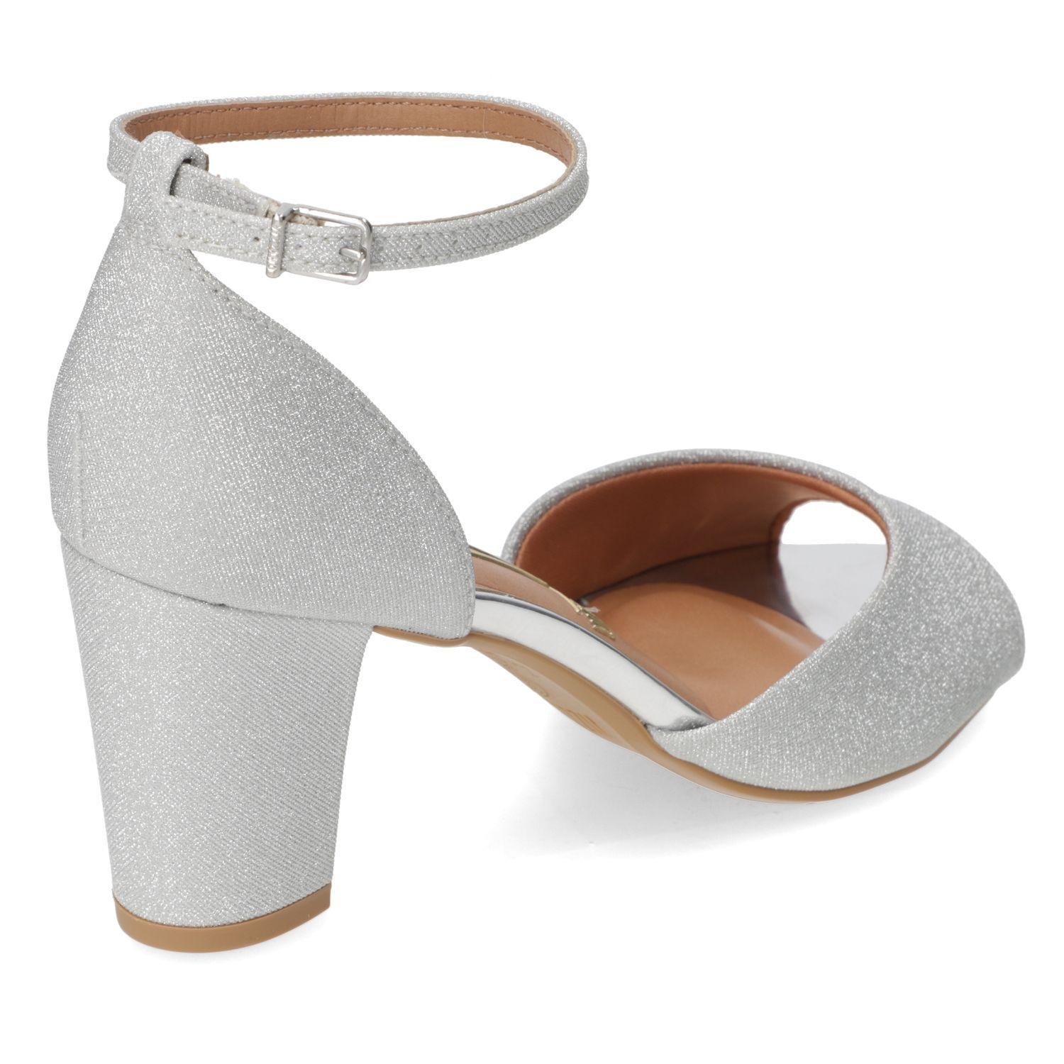 Sandalia Taco Vizzano Plateado Metalico 13717-3