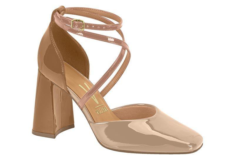 Zapato Mujer Taco Cuadrado Charol Beige 1416-102- Vizzano-0