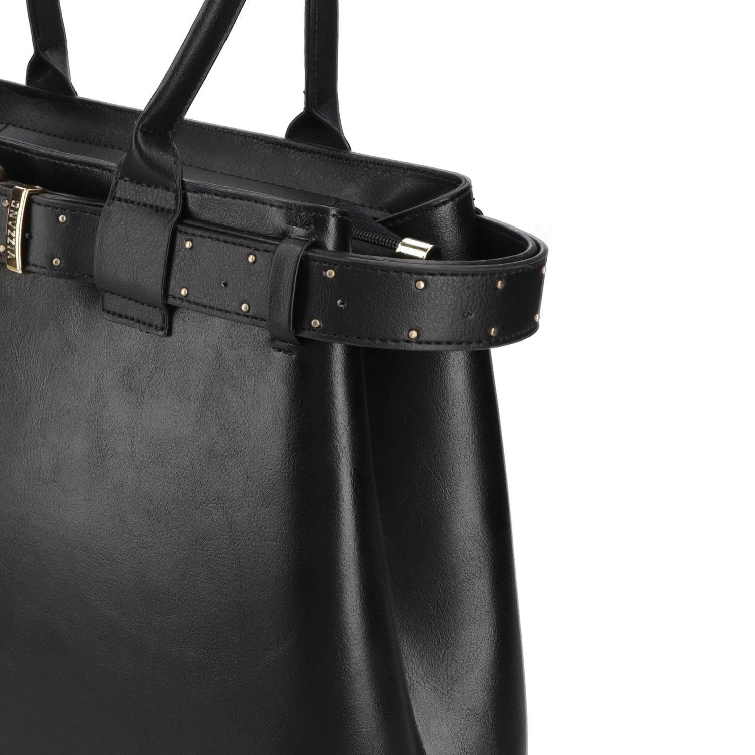 Cartera Tote Negra Vizzano con Detalle de Cinturón-6