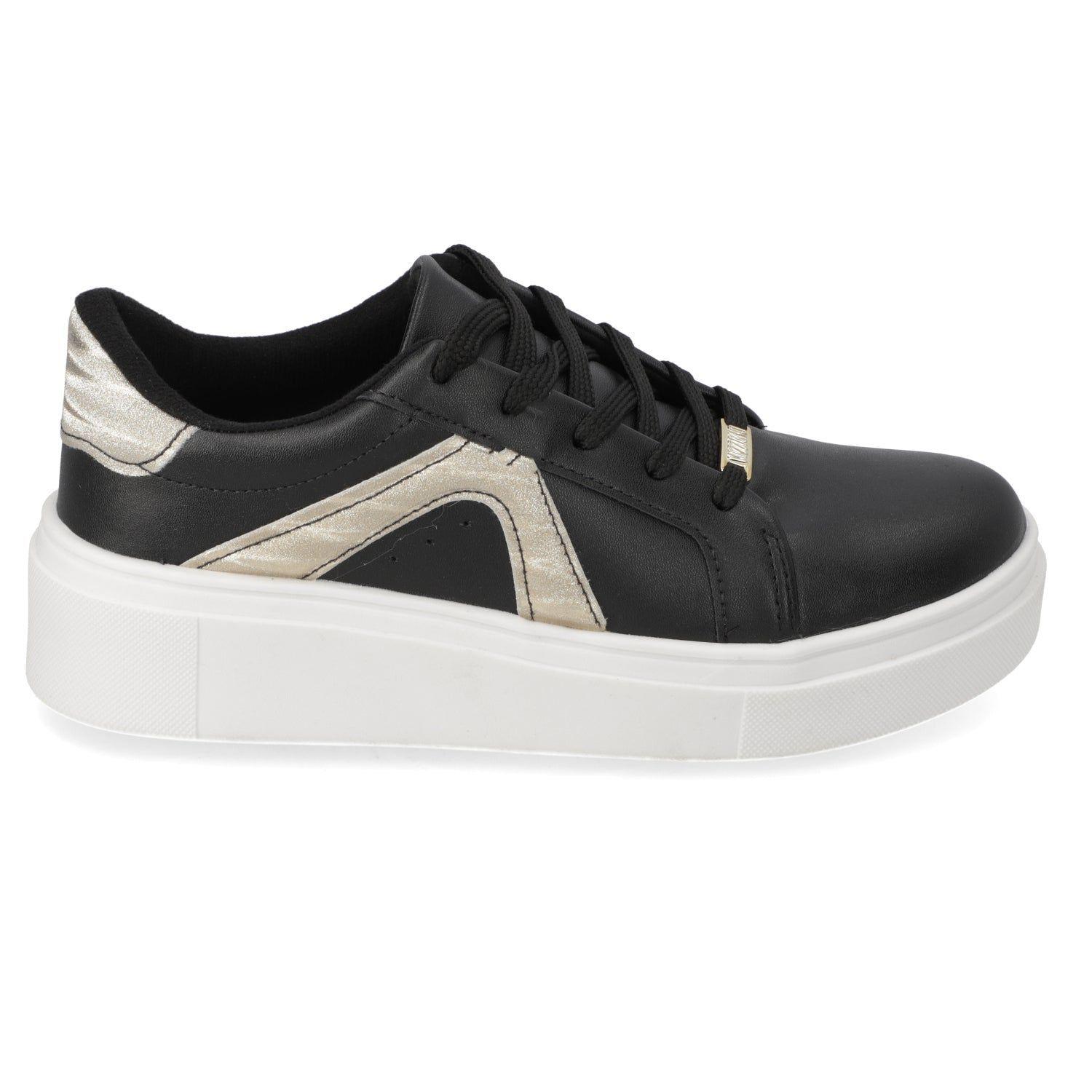 Zapatillas Casuales Negras Con Dorado Vizzano-0