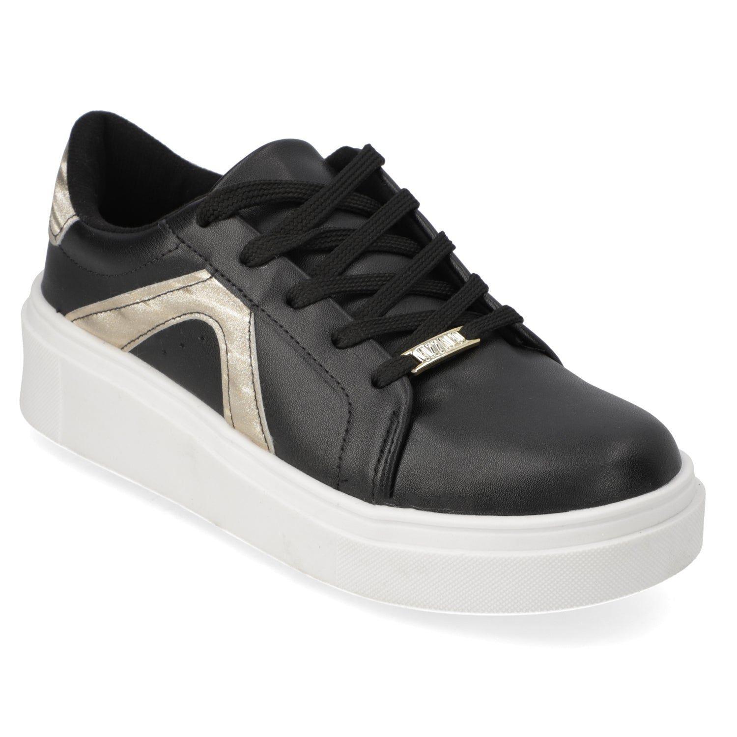 Zapatillas Casuales Negras Con Dorado Vizzano-1