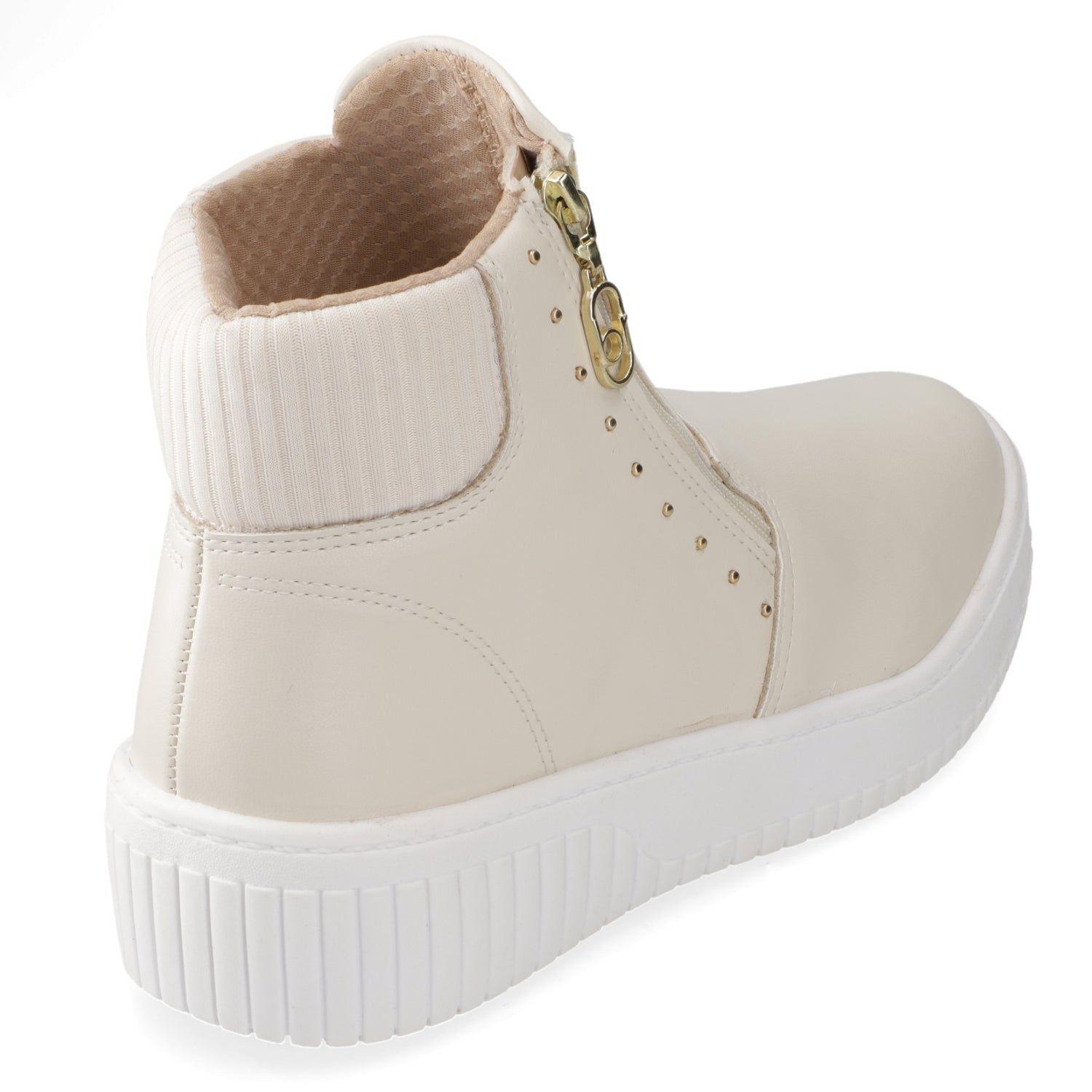 Zapatillas Casuales Blancas Con Tachas Beira Rio-3