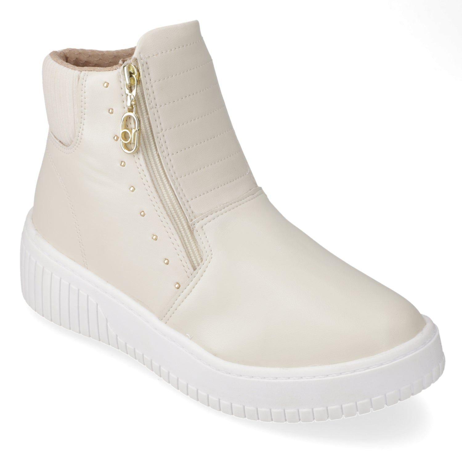 Zapatillas Casuales Blancas Con Tachas Beira Rio-1