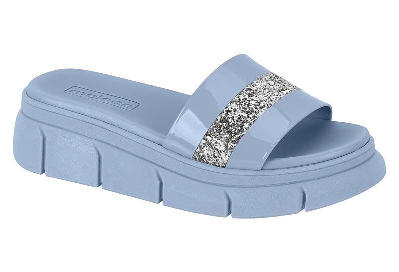 Sandalia Plana Moleca Azul 13431-6