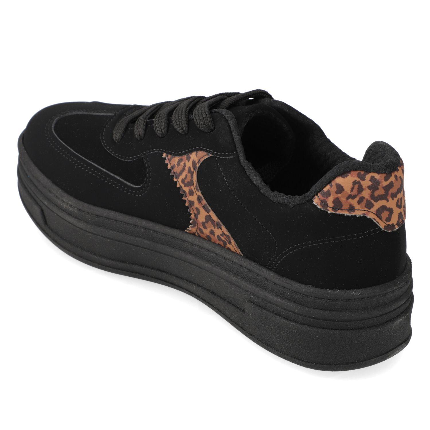 Zapatillas Casuales Negro Animal Print Beira Rio-3