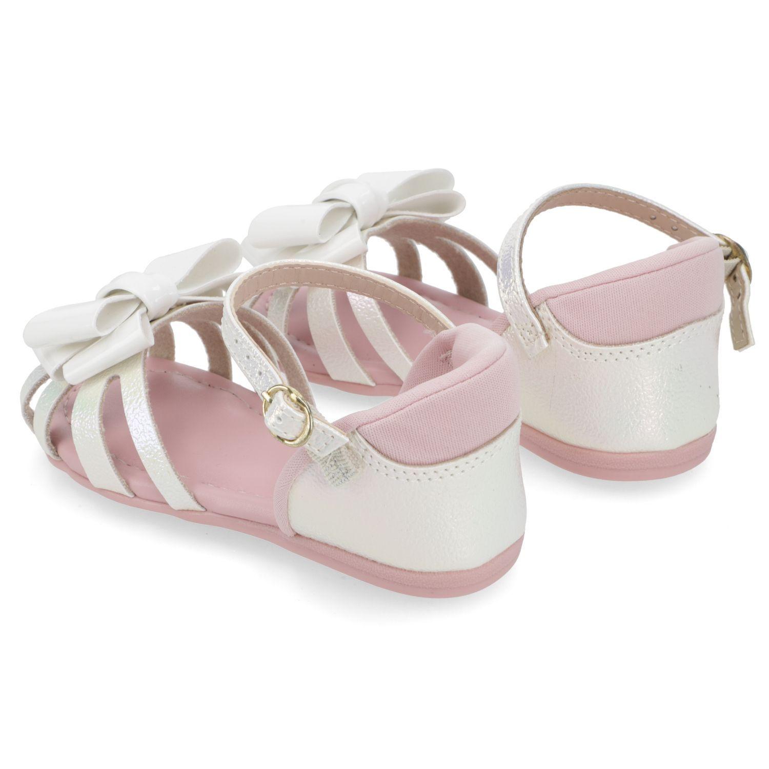 Sandalias Molekinha Niñas Blanco Rosado -3