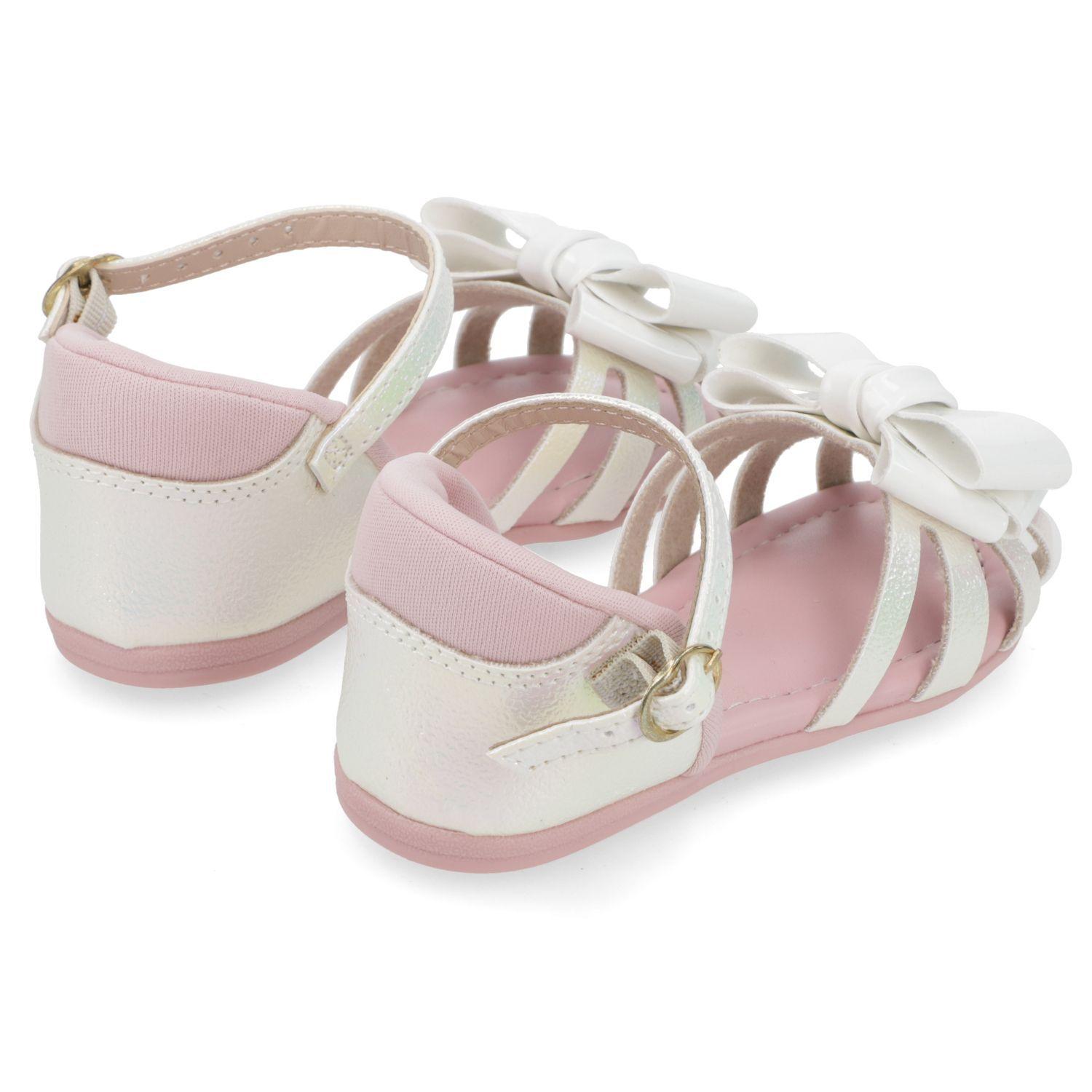 Sandalias Molekinha Niñas Blanco Rosado -4