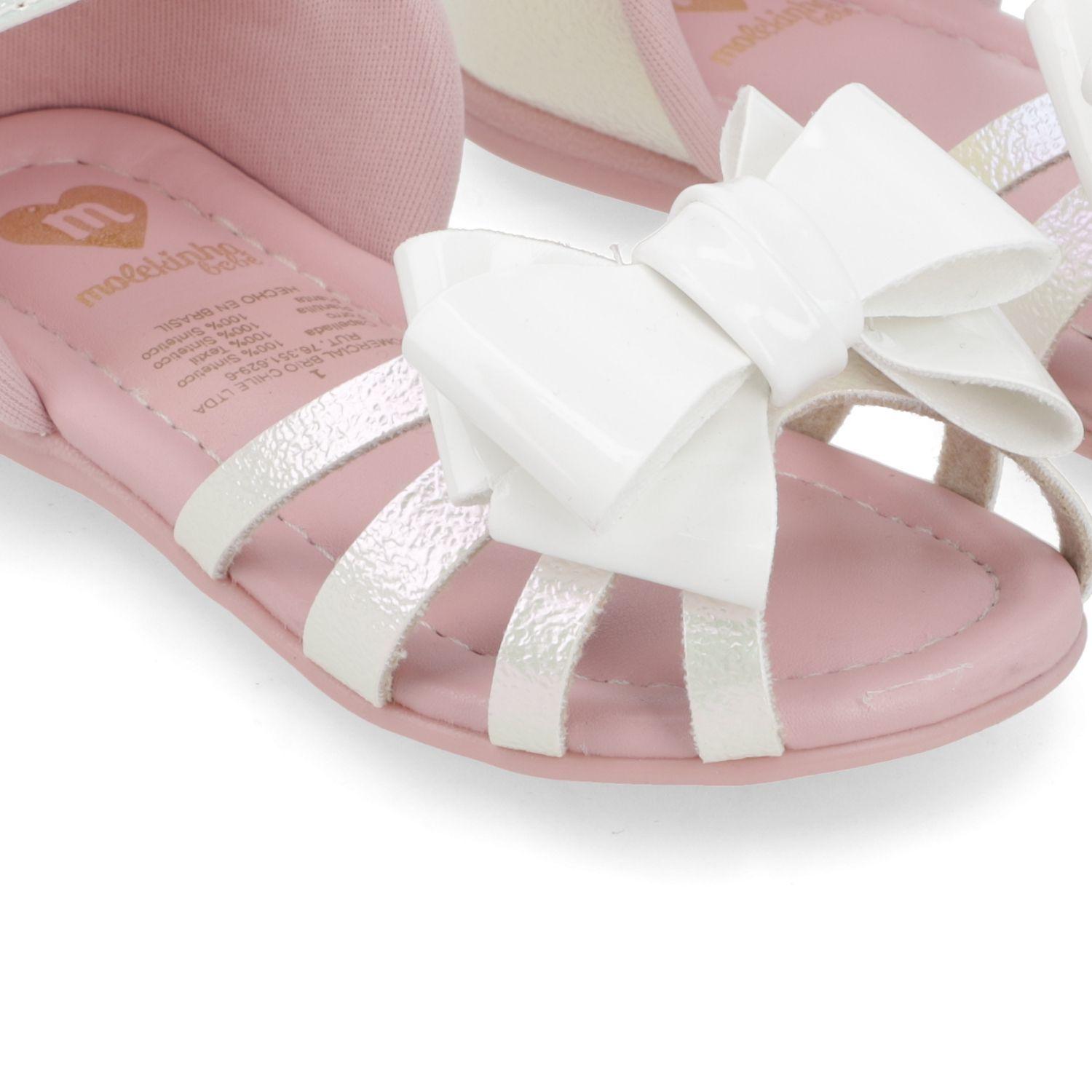 Sandalias Molekinha Niñas Blanco Rosado -5