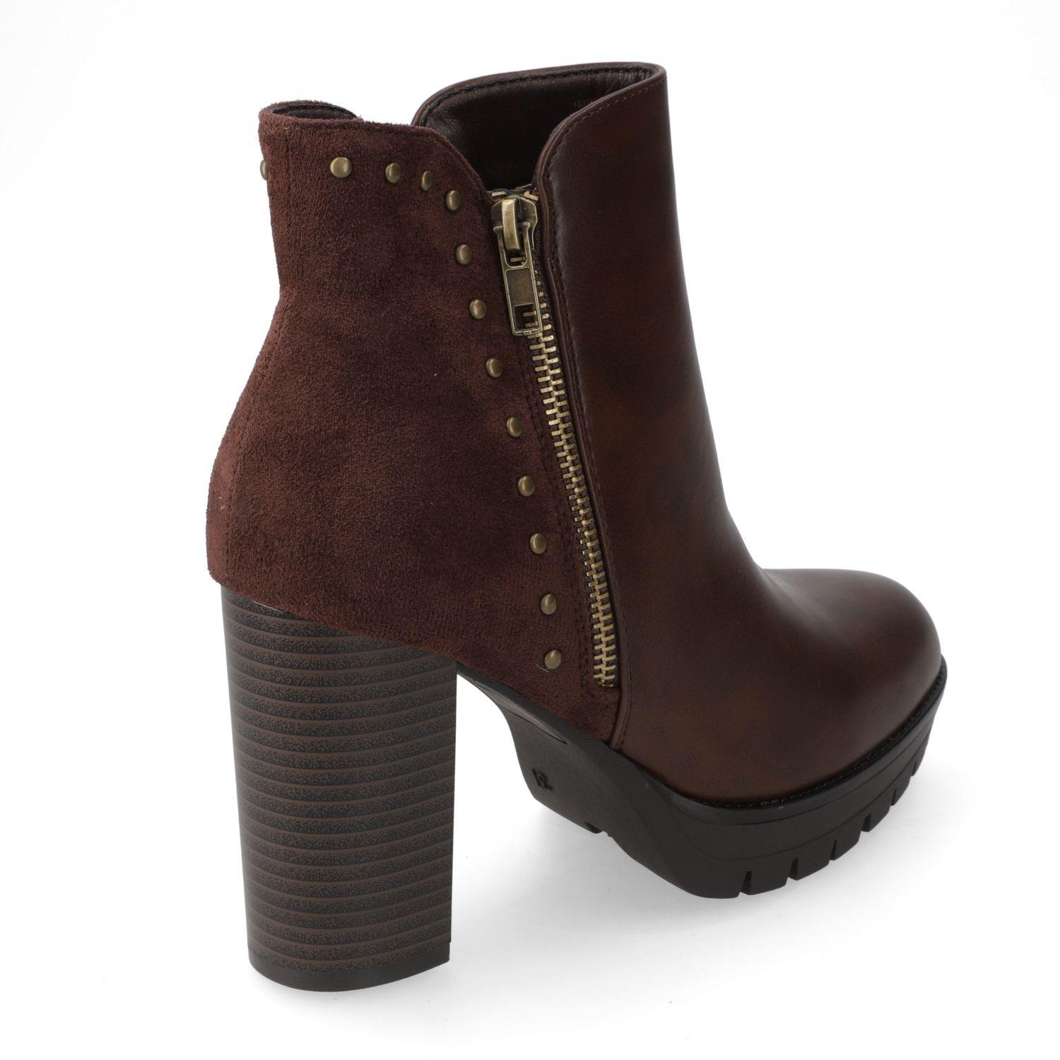 Botin Bombay Mujer New Walk Café Taco 9,5 cm-3