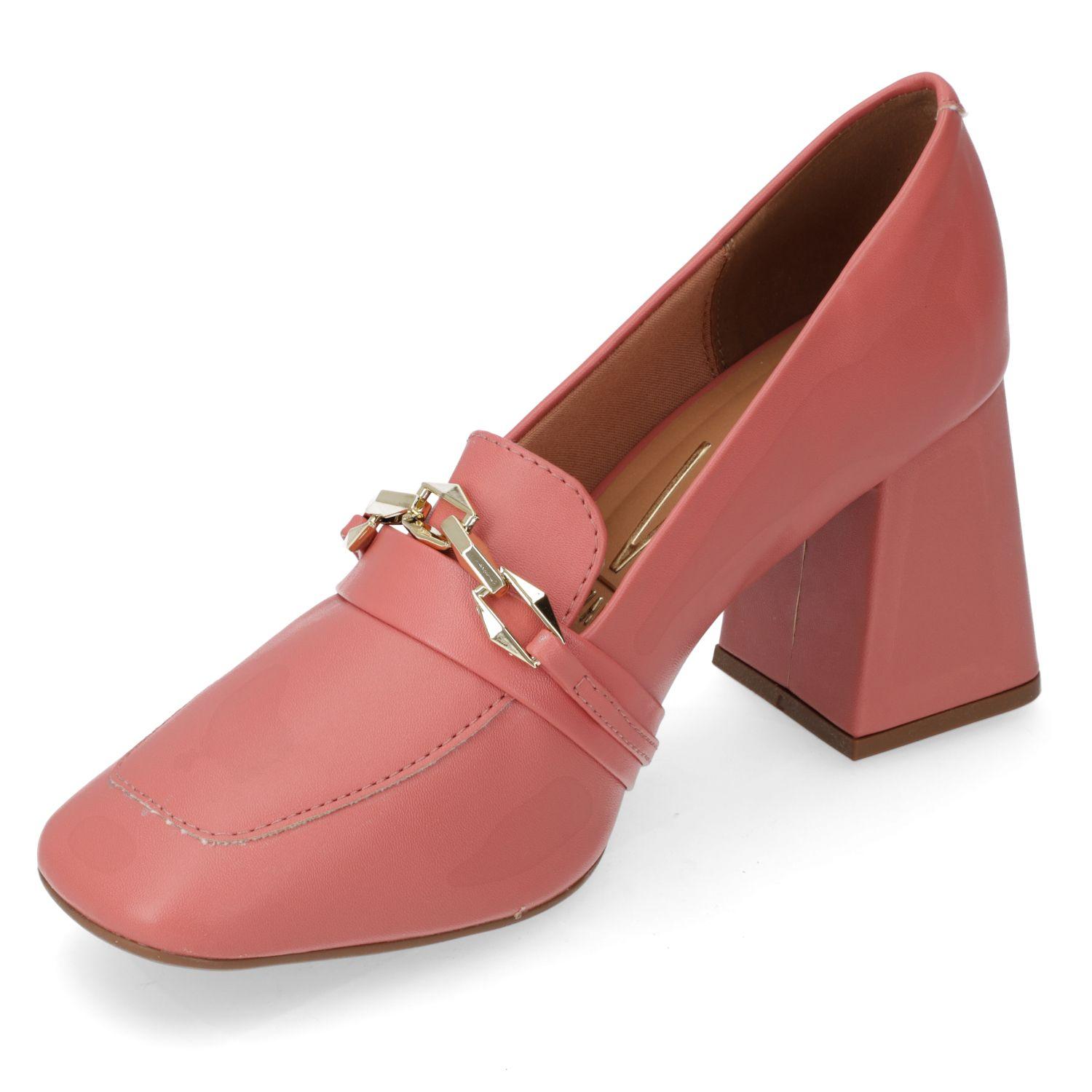 Zapato Taco Vizzano Amarillo Taco 10 Cm Efecto Cuero  Rosa 1109 Pelica-2