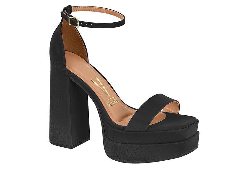 Sandalia Taco Vizzano Negro Efecto Cuero-0