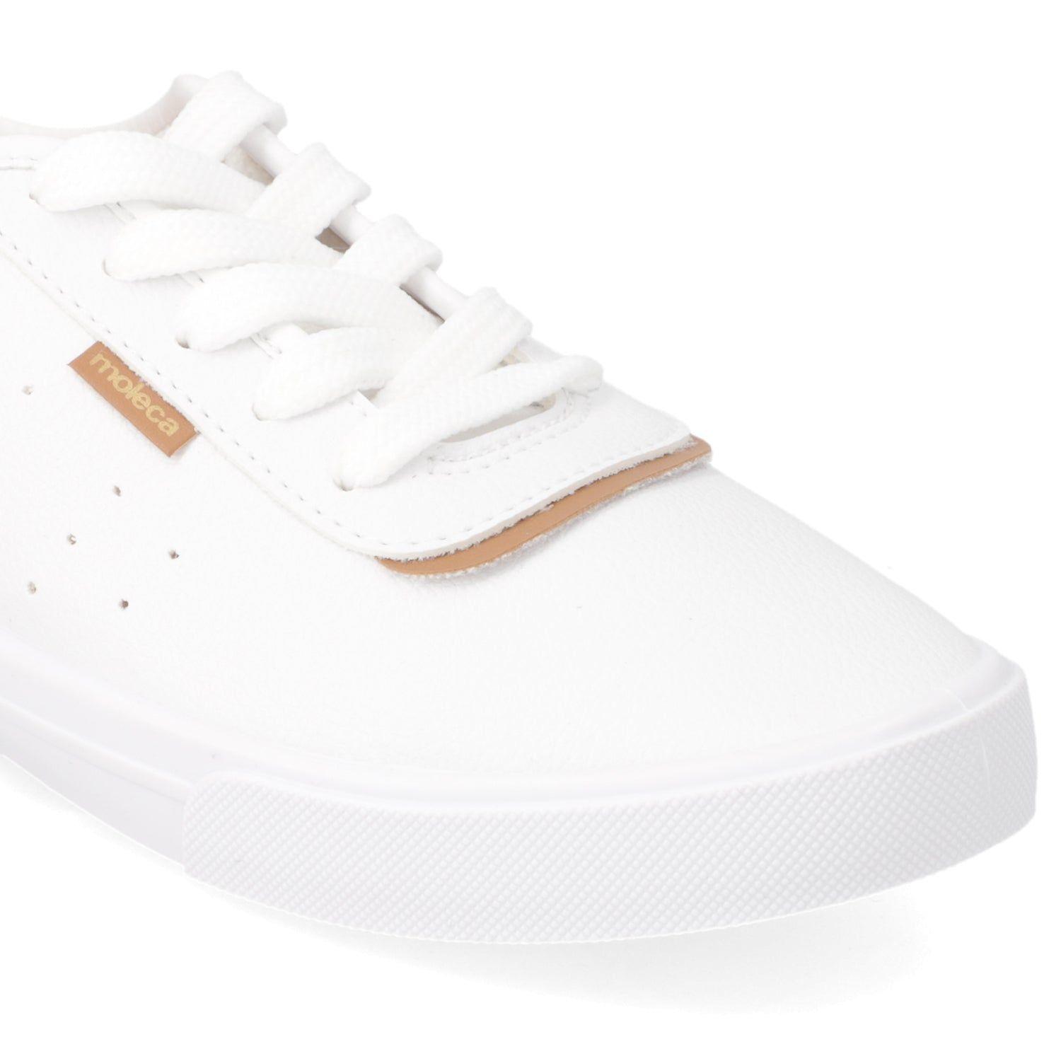 Zapatilla Mujer Moleca Casual Blanca con Detalles Beige-2