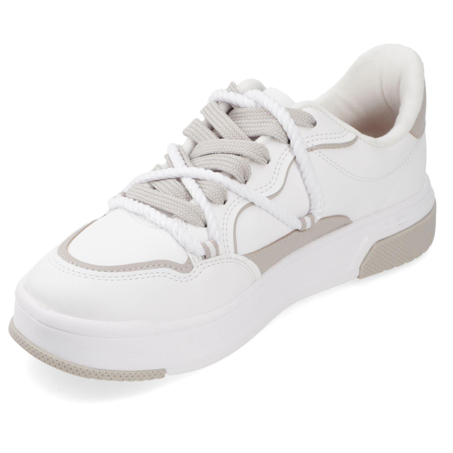 Zapatilla Casual Eco Cuero Blanca Vizzano-2