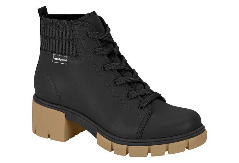 Botin Mujer Taco Cuadrado Negro 5338-103- Moleca-0