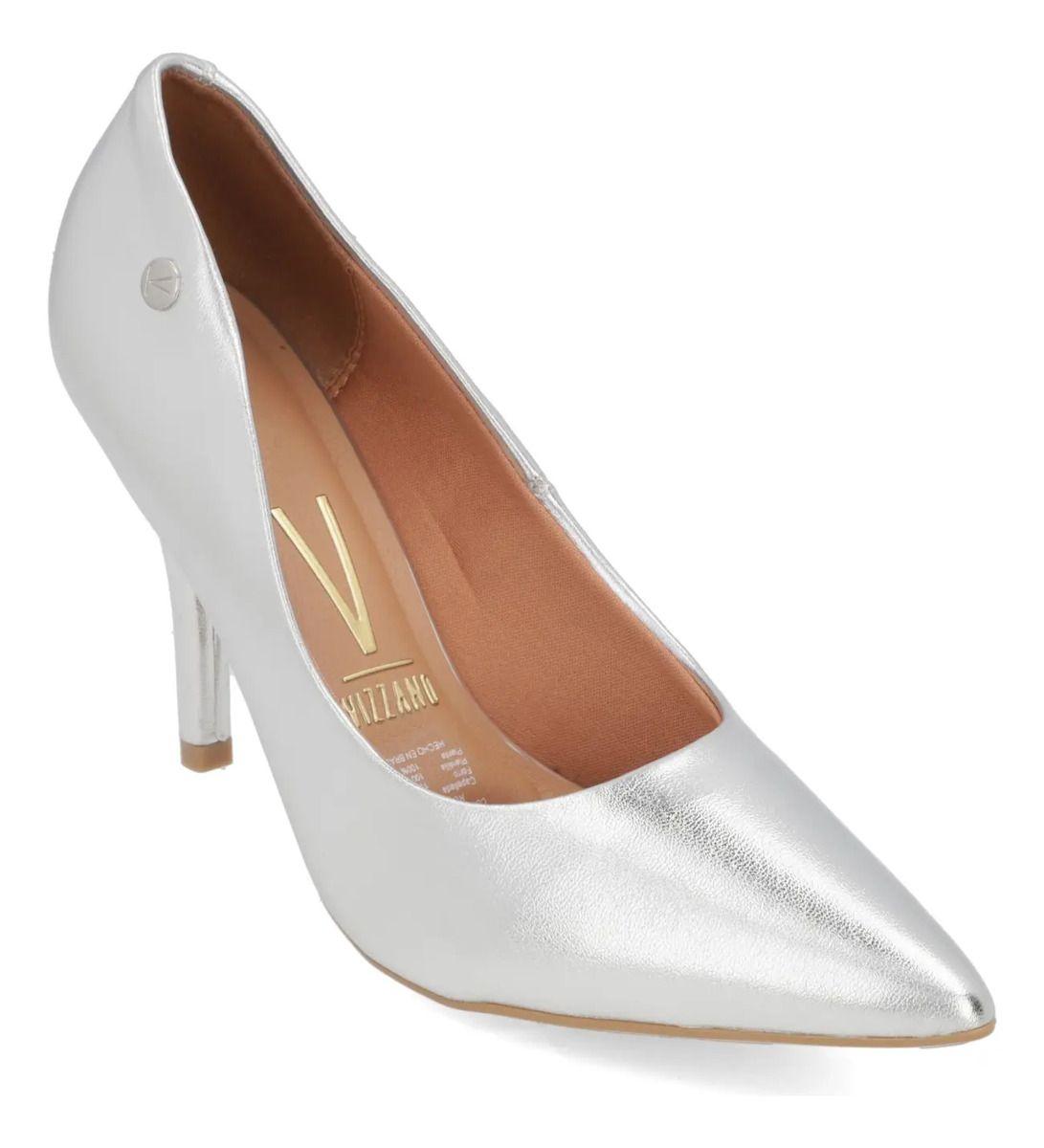 Zapato Mujer Taco Aguja Stiletto Plateado Vizzano-0