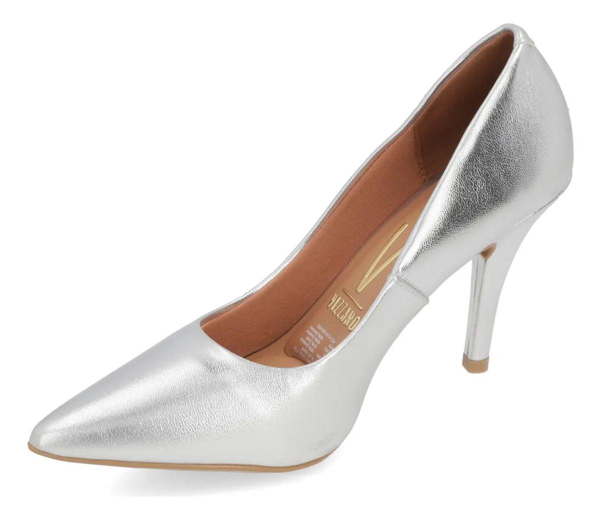 Zapato Mujer Taco Aguja Stiletto Plateado Vizzano-2
