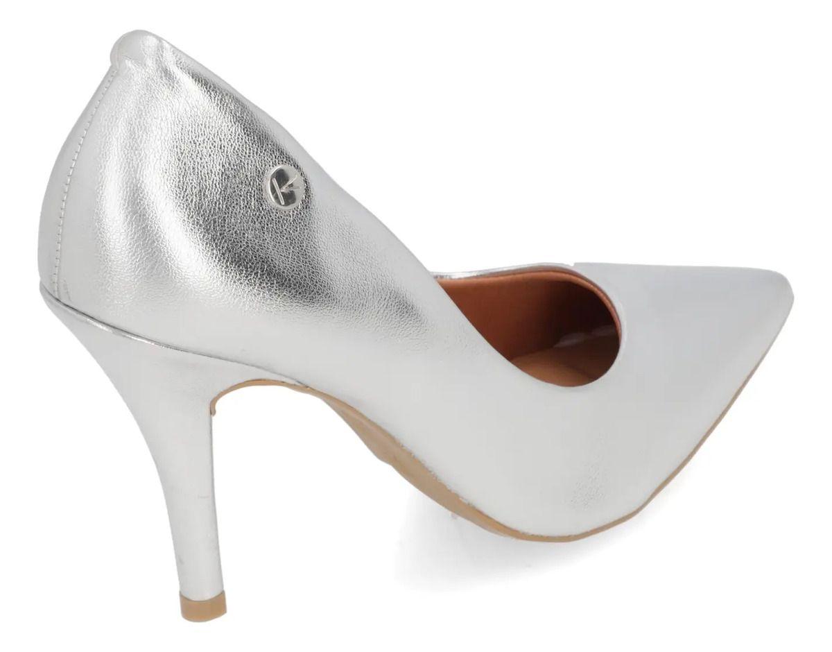 Zapato Mujer Taco Aguja Stiletto Plateado Vizzano-3