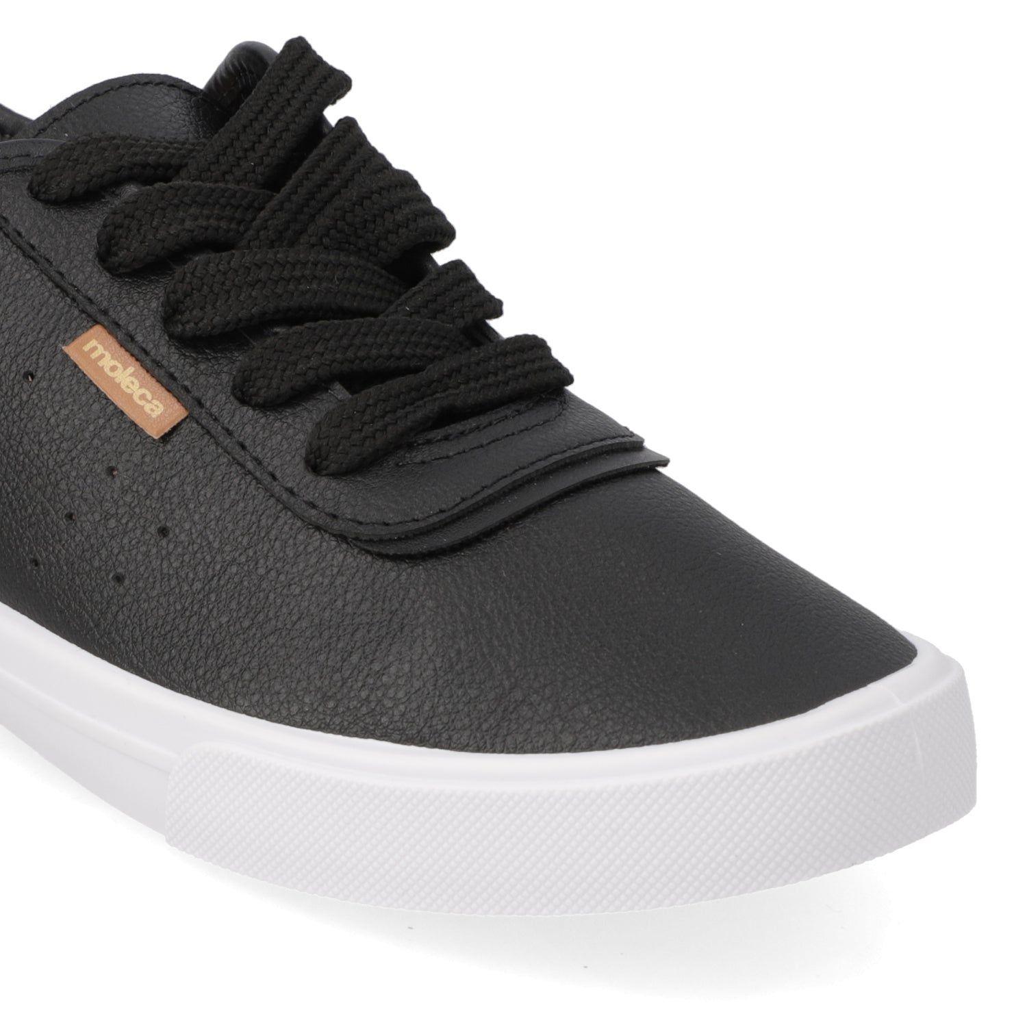 Zapatilla Mujer Moleca Casual Negra con Suela Blanca-2