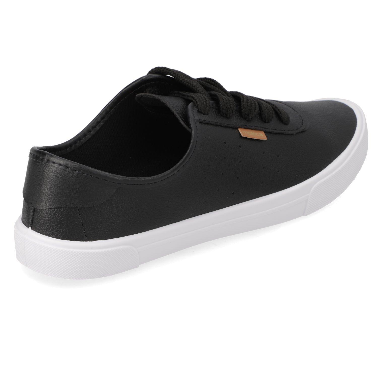 Zapatilla Mujer Moleca Casual Negra con Suela Blanca-4