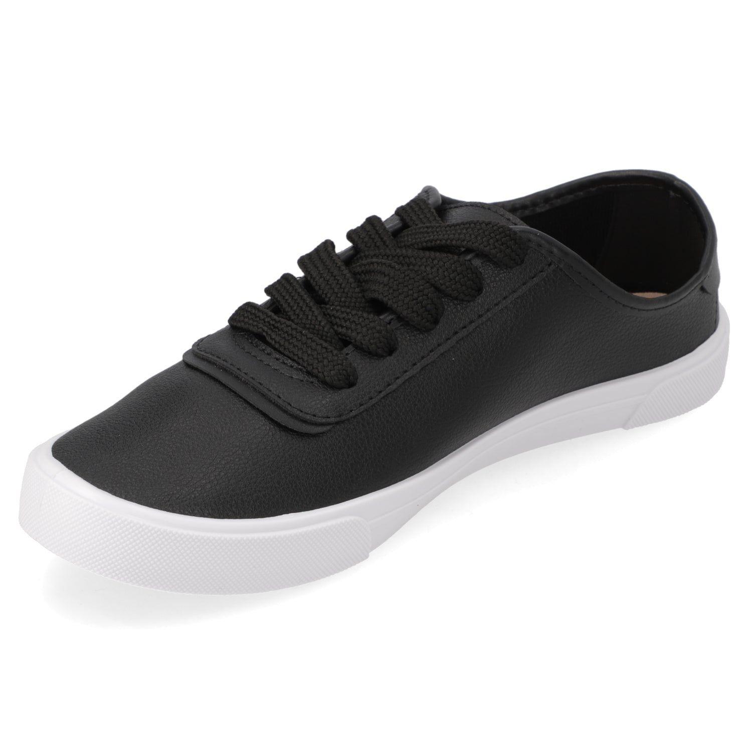 Zapatilla Mujer Moleca Casual Negra con Suela Blanca-5