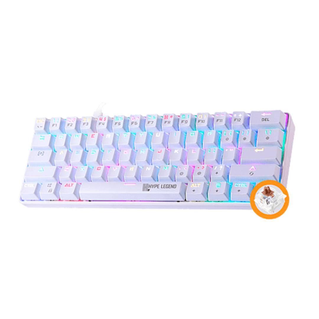 Teclado Gamer Hype Legend REBEL BLANCO SW Outemu Brown-1