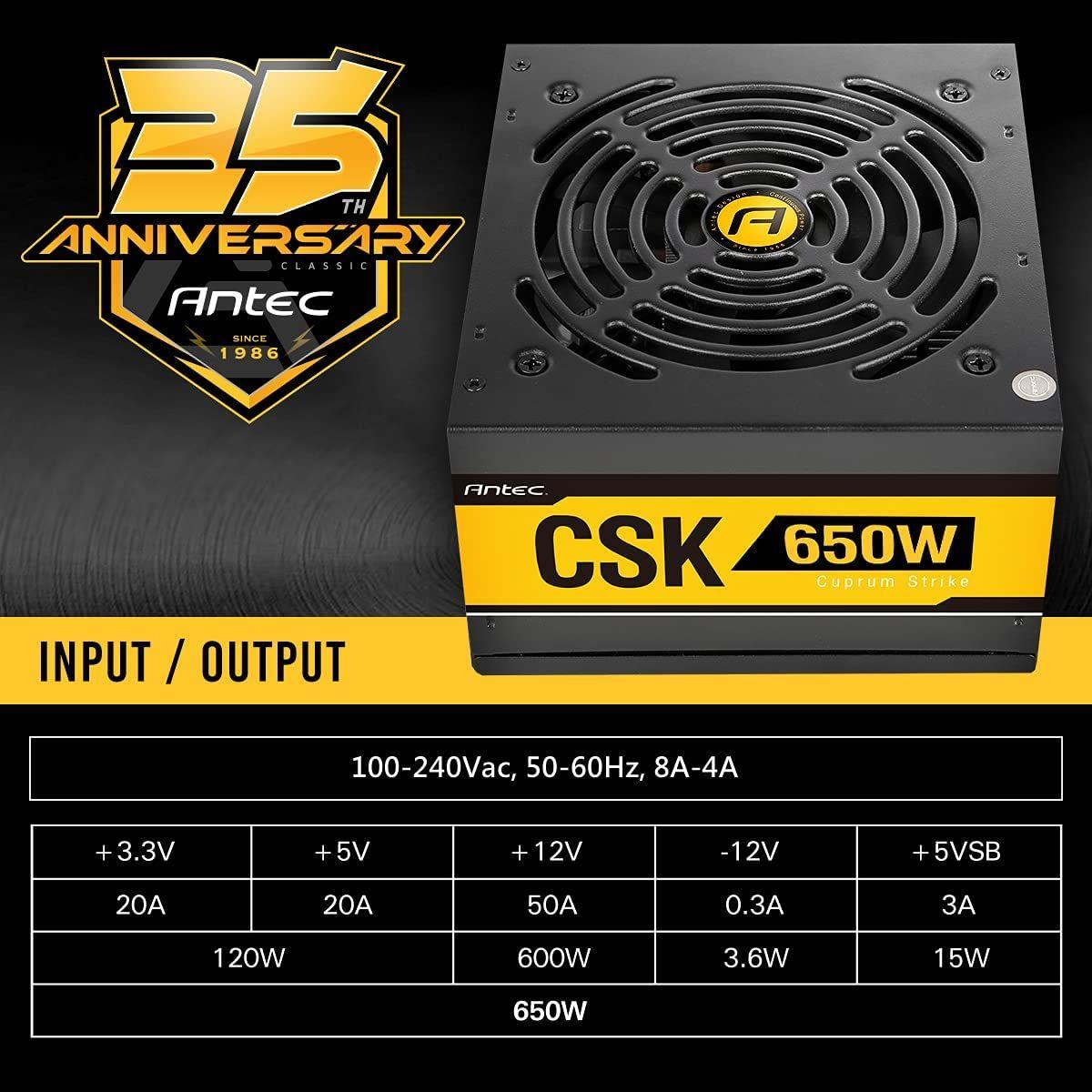 Fuente de Poder Antec 650W CSK650 EC 80+ Bronze-5