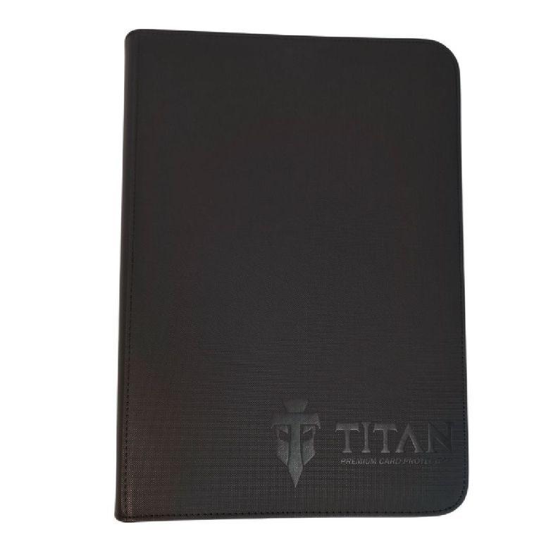 Pack X2 Carpetas TCG Titan Pro Cuero Negra 9 Bolsillos 360-1