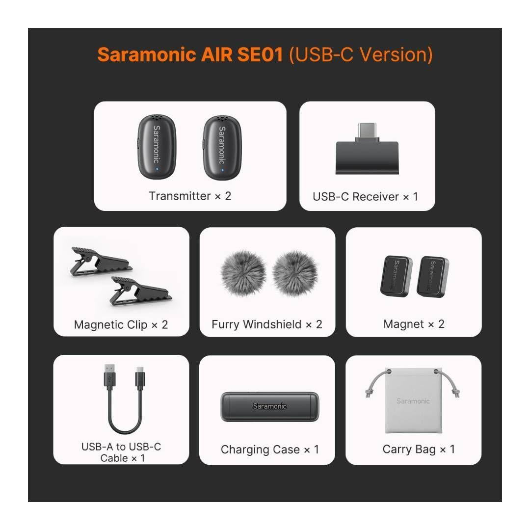 Micrófono Inalámbrico Doble Saramonic Air SE-01-3