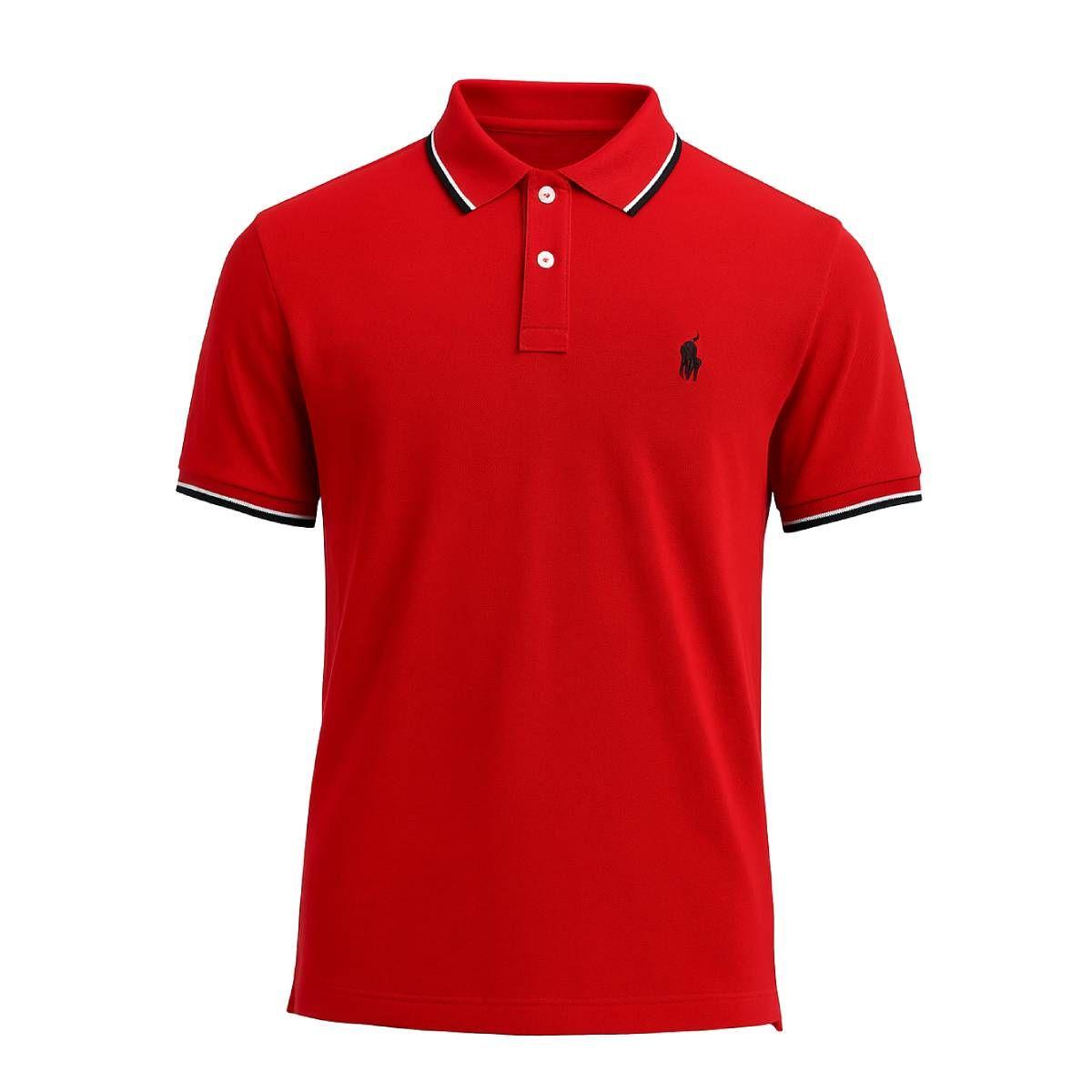 Polera Polo Ralph Lauren Roja Con Cuello Talla L-0