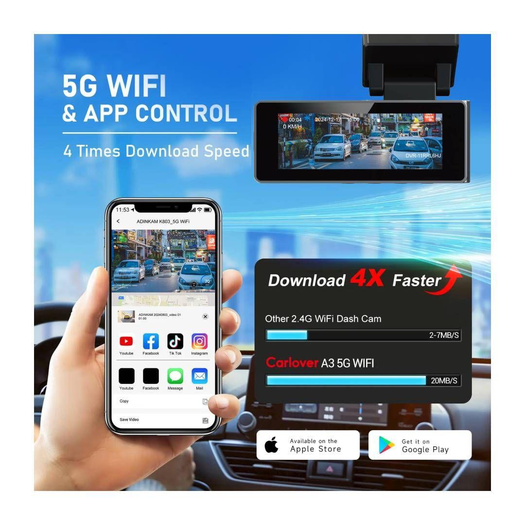 Cámara Dashcam 4K Funcion GPS Delantera y Trasera WiFi-2