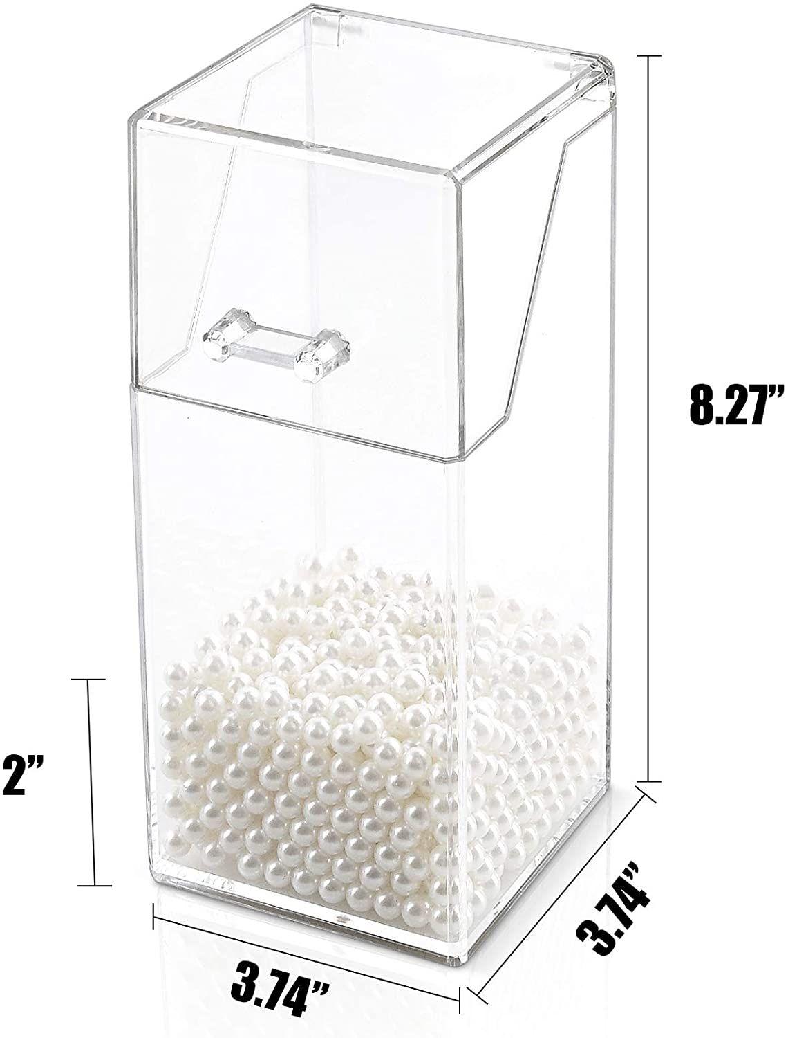 Organizador p brochas de maquillaje Perlas Blancas Acrilico-7