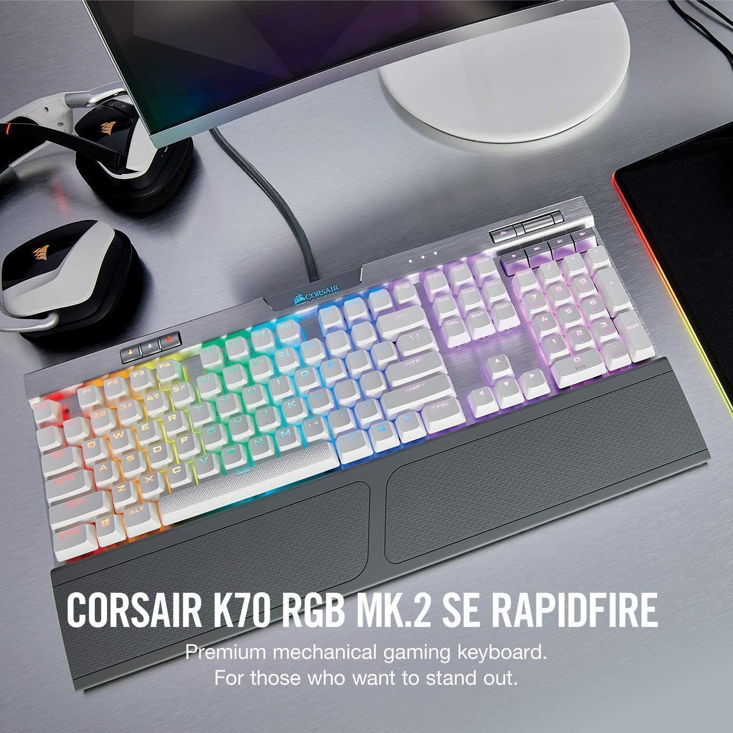 Teclado Gamer Corsair K70 RGB MK.2 SE Blanco SW Cherry MX-3