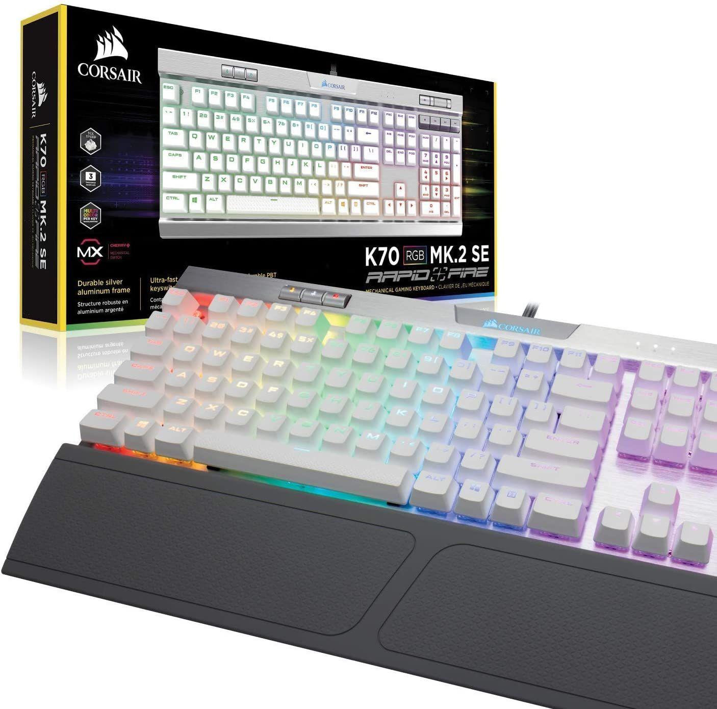 Teclado Gamer Corsair K70 RGB MK.2 SE Blanco SW Cherry MX-6