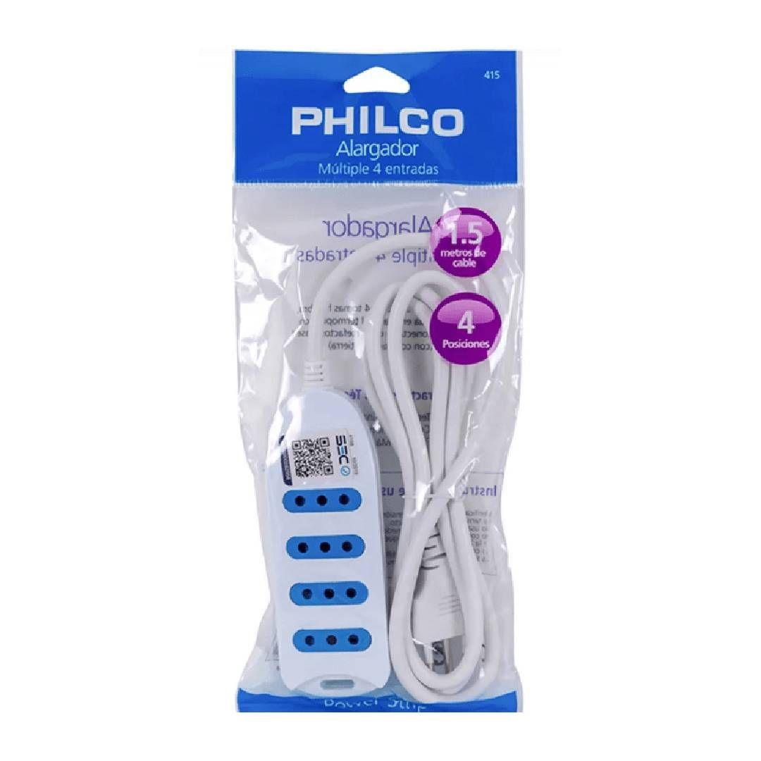 Alargador Philco 4 Entradas 1,5 Metros Blanco-1