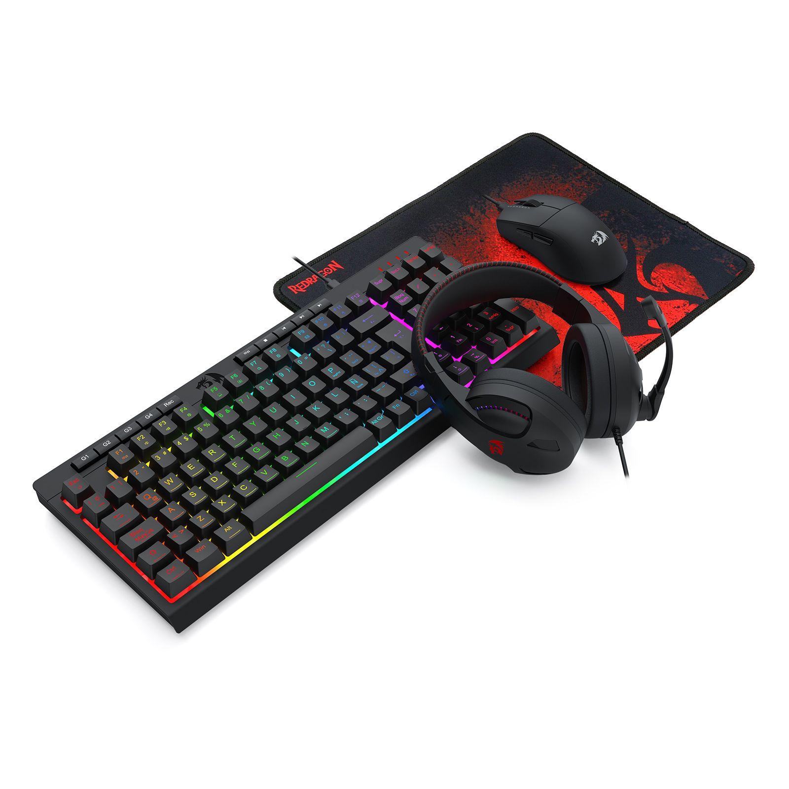 Kit Teclado y Mouse Gamer Redragon S147 Combo 4 en 1-2