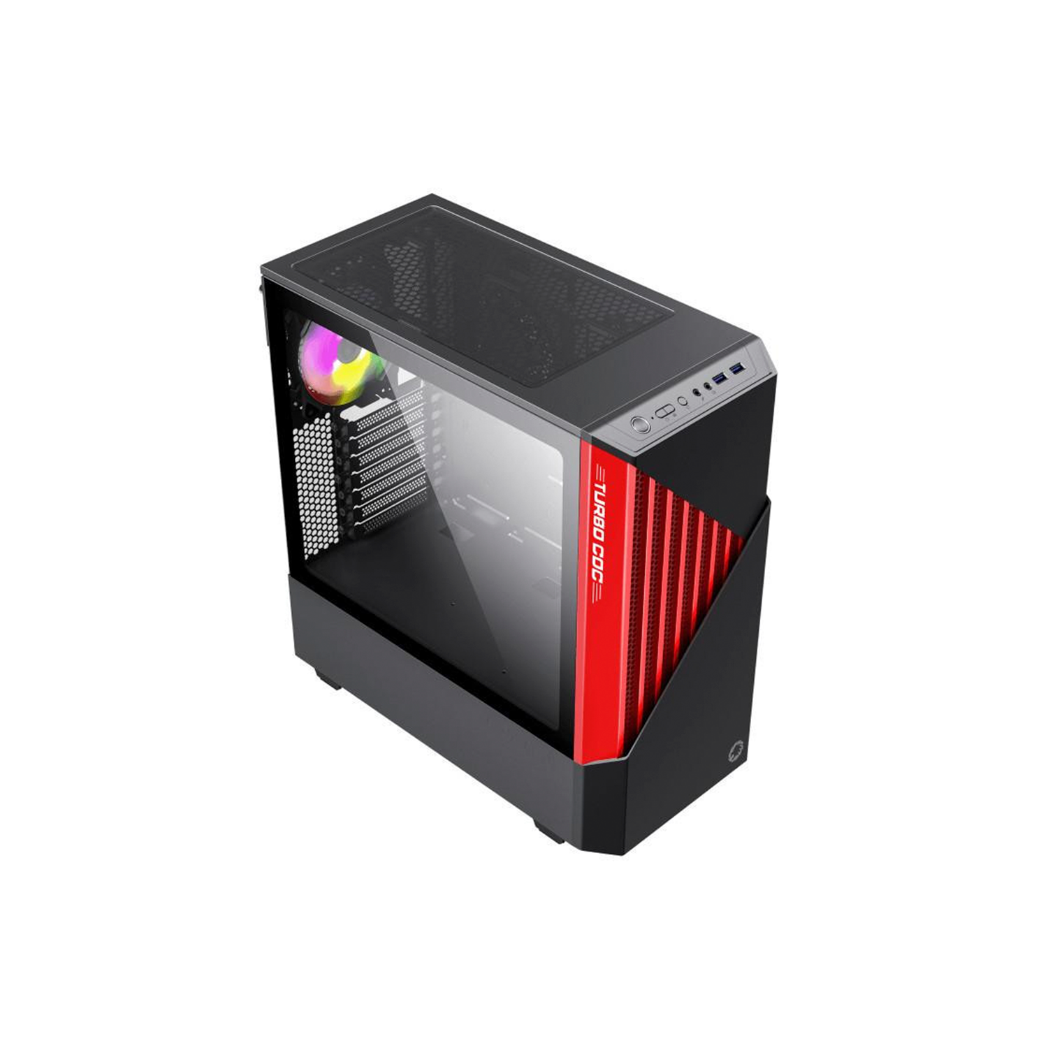 Gabinete Gamer Gamemax Contac COC Black/Red EATX-3